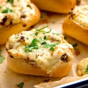 Cheesy Garlic Bread & Mushroom